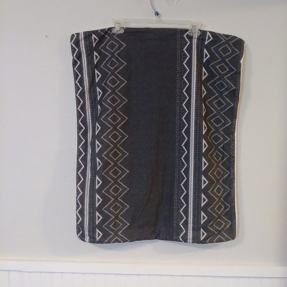 Native Print Gray Pillow Cover 30" x 24" - Picture 2 of 7